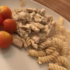 Pasta med fläskfilé och citron